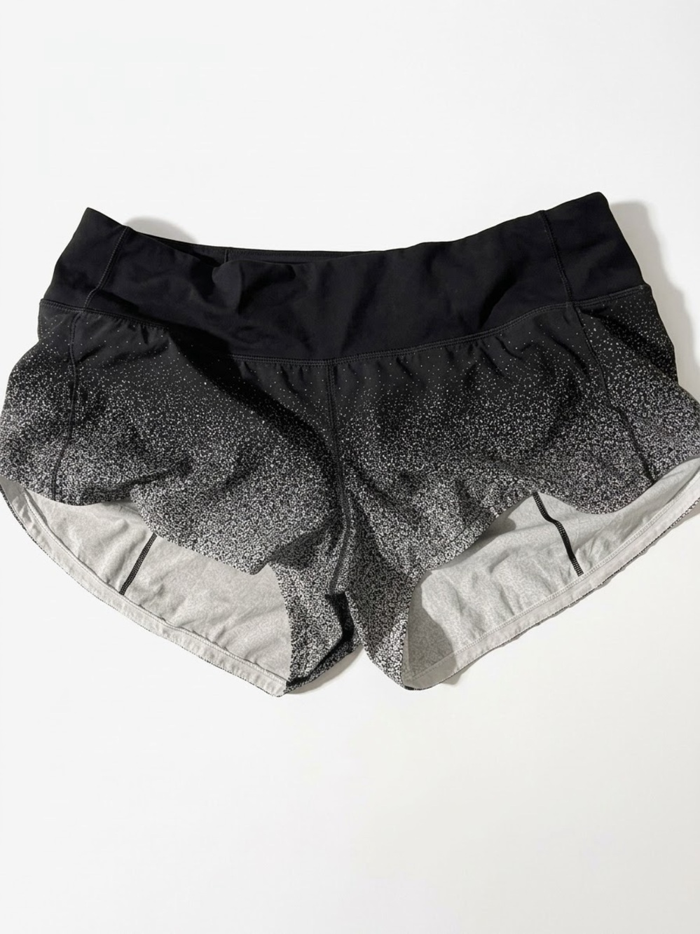 lululemon athletica Black to Gray Gradient Run Shorts